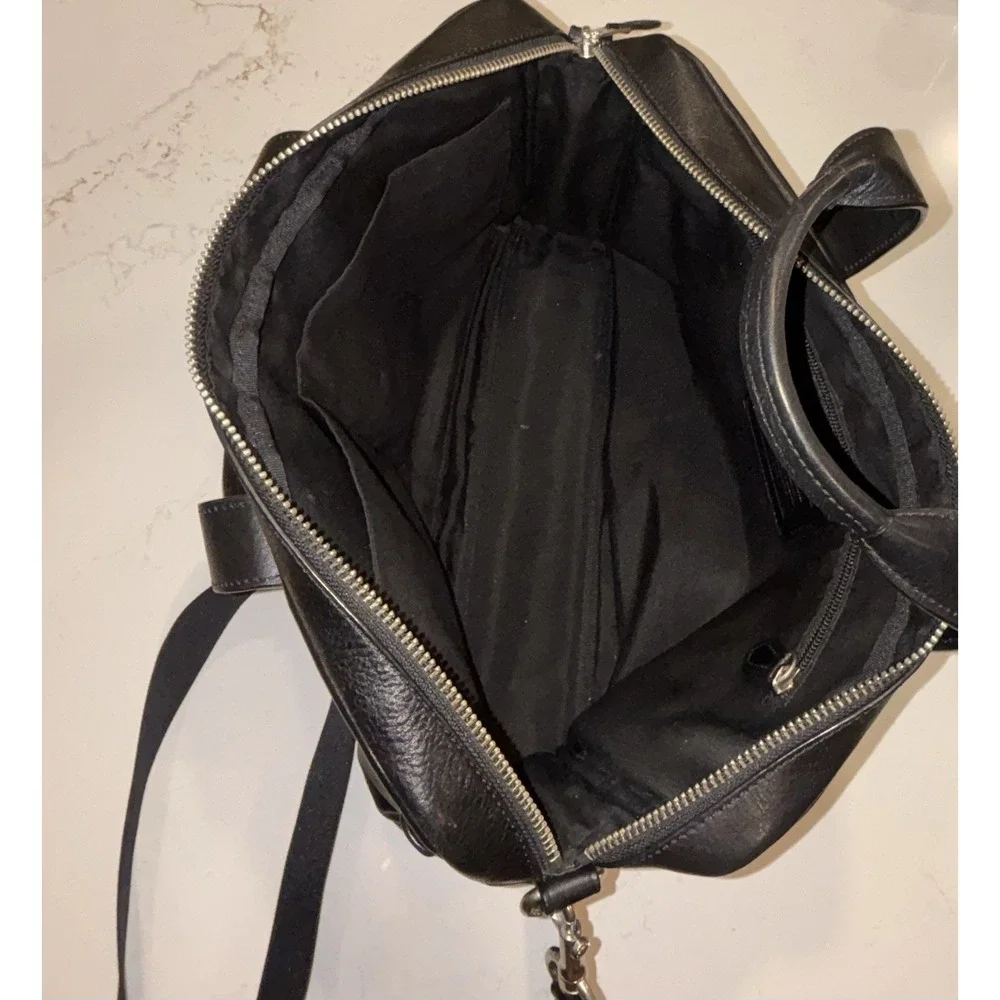 Coach Hudson Slim Briefcase Black Leather Laptop Bag Mens F71561 Crossbody Strap
